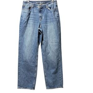 AMERICAN EAGLE Baggy Jeans Women Sz 14‎ Loose Denim Pants Relaxed 32x30 90s Y2K